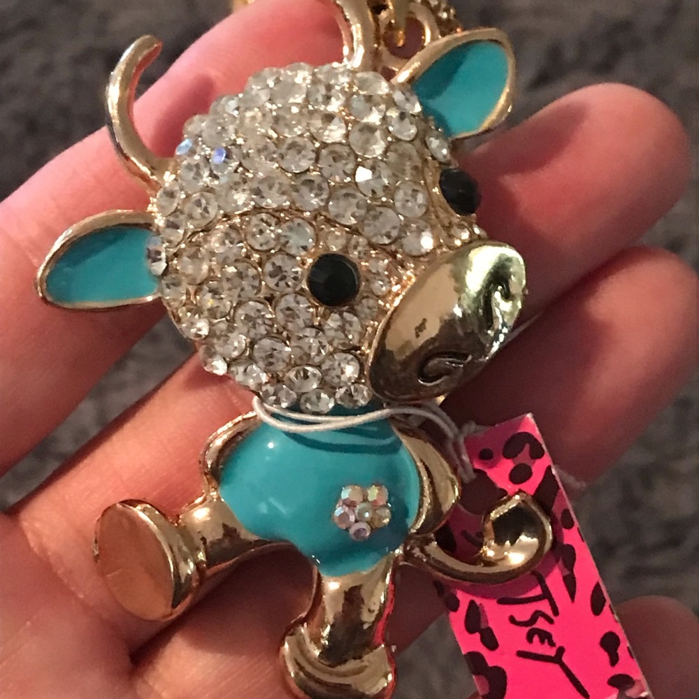NWT Betsy Johnson Cow Pendant Necklace
